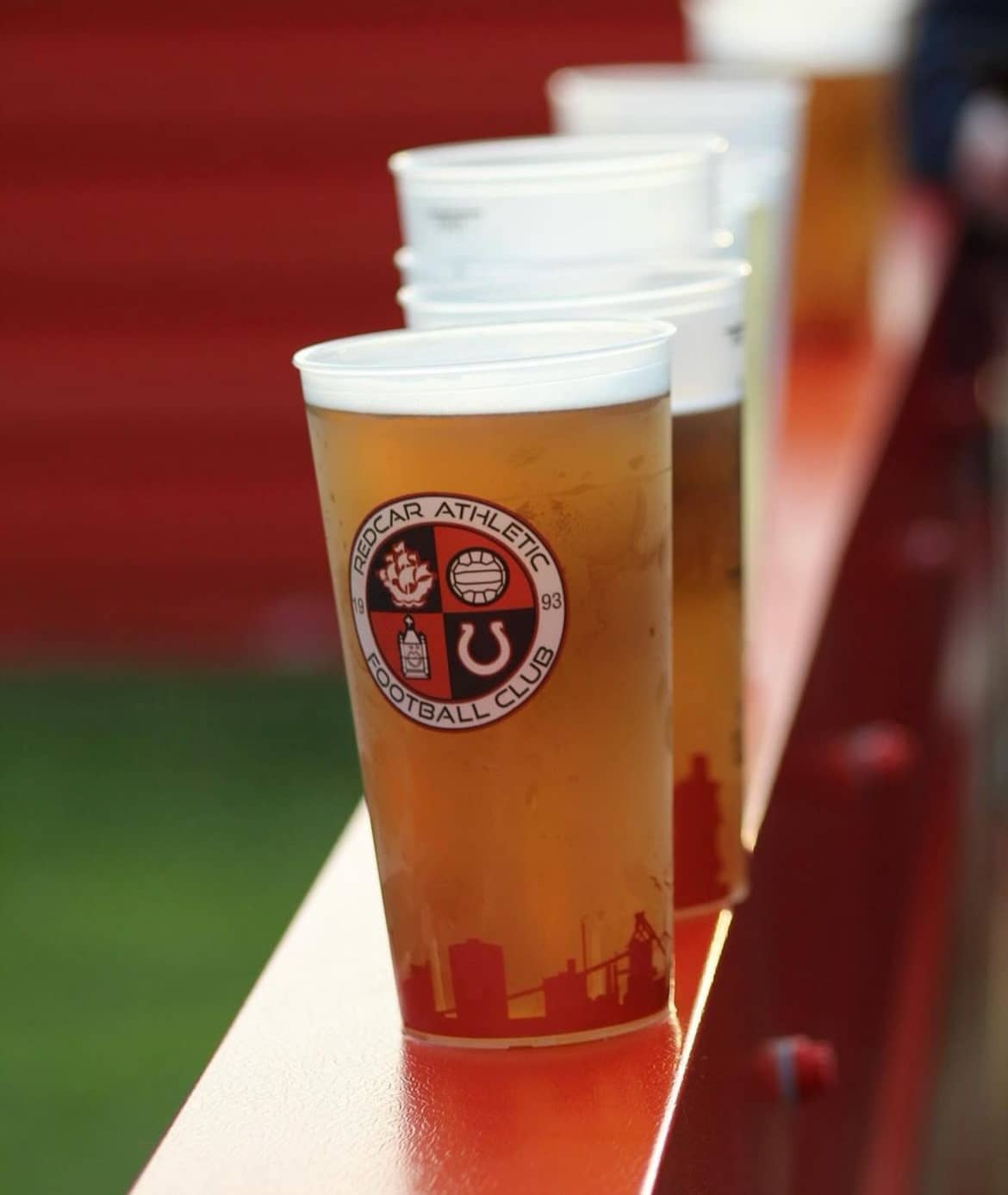 Reusable plastic cups for events stacked