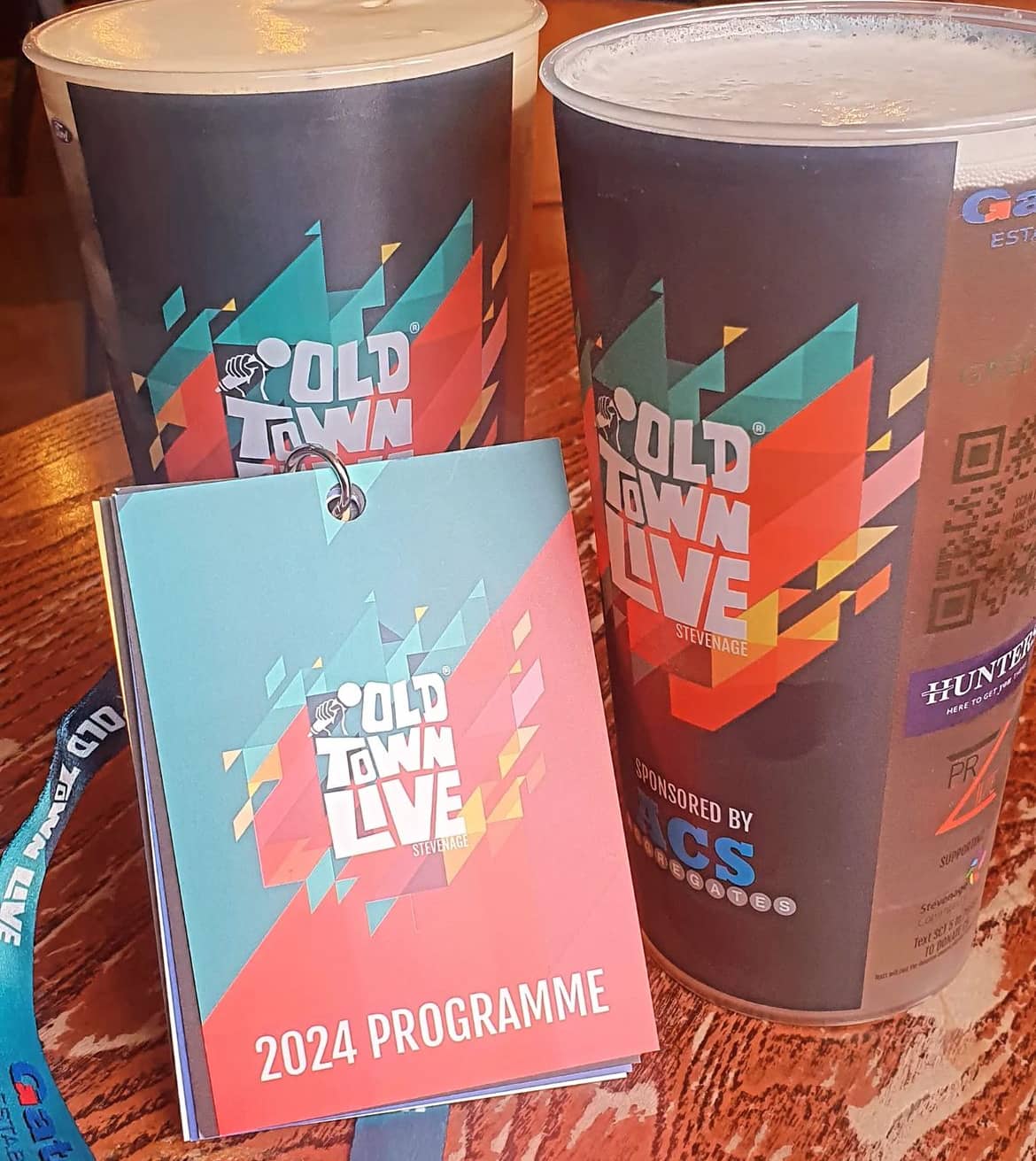 Eco pint cups at an outdoor event