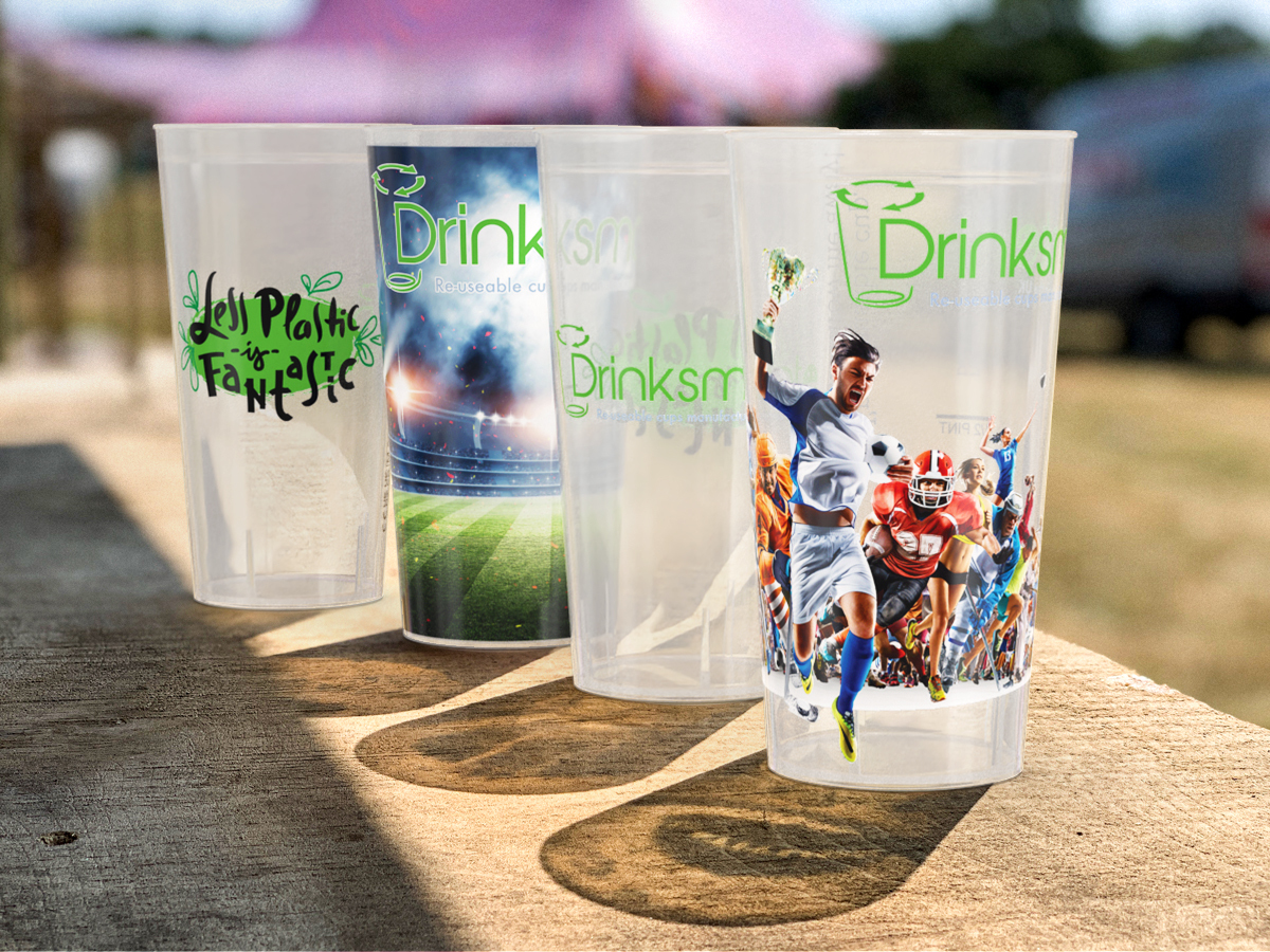 Drinksmate full-colour branded reusable festival cups